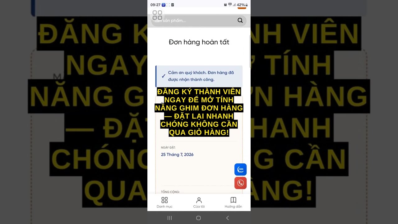 Ghim đơn hàng văn phòng phẩm trên điện thoại để đặt lại nhanh