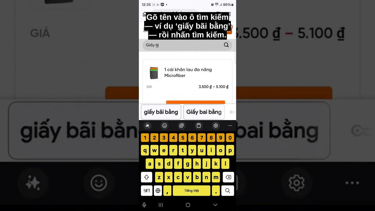 Đặt văn phòng phẩm trên điện thoại từ danh sách mặt hàng có sẵn