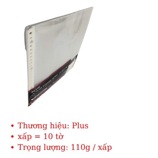 bìa lá lỗ a4 plus