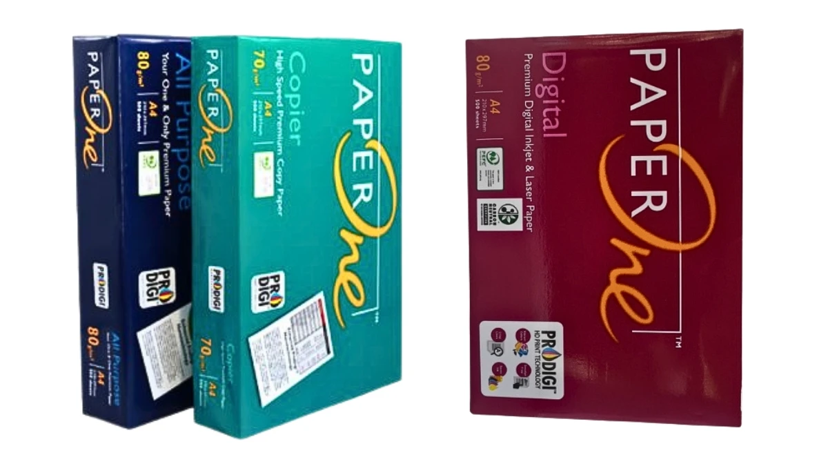 Biểu tượng Acid Free (không axit) trên bao bì cam kết độ bền lưu trữ giấy Paper One giúp tài liệu không bị ố vàng theo thời gian.