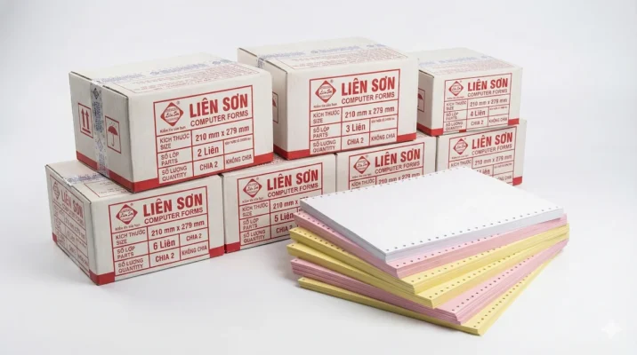 Thùng giấy in liên tục 210x279 Liên Sơn chính hãng nguyên đai nguyên kiện tại PT Phúc Thịnh.