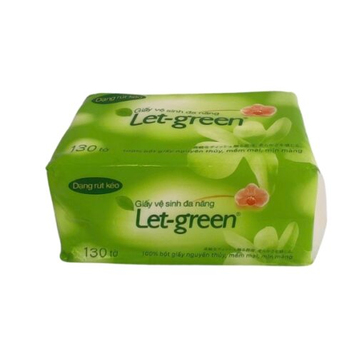 khăn giấy đa năng let-green 15x21cm 130 tờ