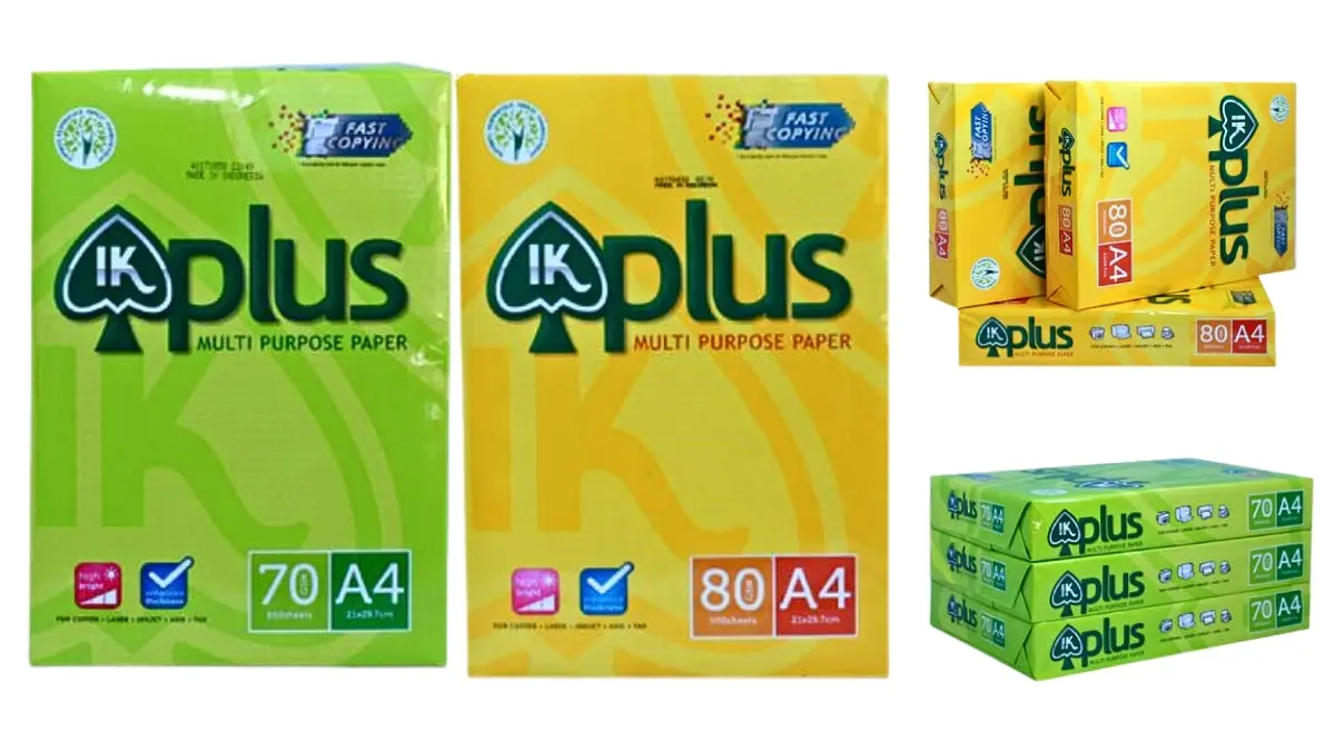 Toàn cảnh kho giấy IK Plus PT Phúc Thịnh với hàng nghìn thùng giấy được xếp pallet gọn gàng, đảm bảo nguồn cung ổn định.