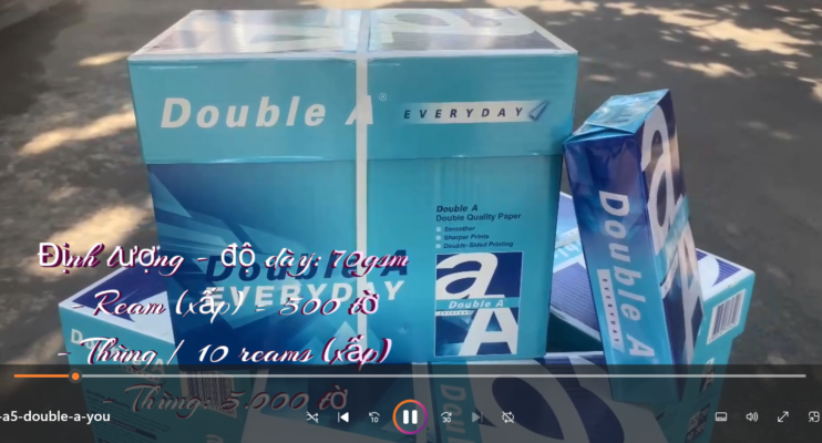 Video giấy double a a5 70 gsm