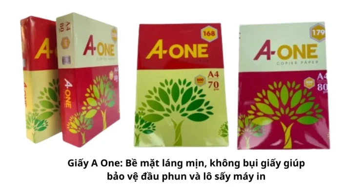 Ram giấy A One chính hãng nguyên seal với bề mặt láng mịn, độ trắng cao, sẵn sàng cho việc in ấn văn phòng tại PT Phúc Thịnh.