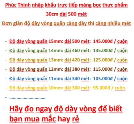 màng bọc khle 30cm 500m giá rẻ