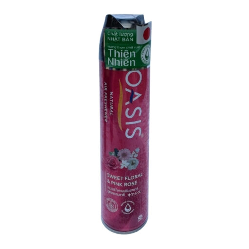 xịt phòng oasis natrural 320ml hương hoa hồng