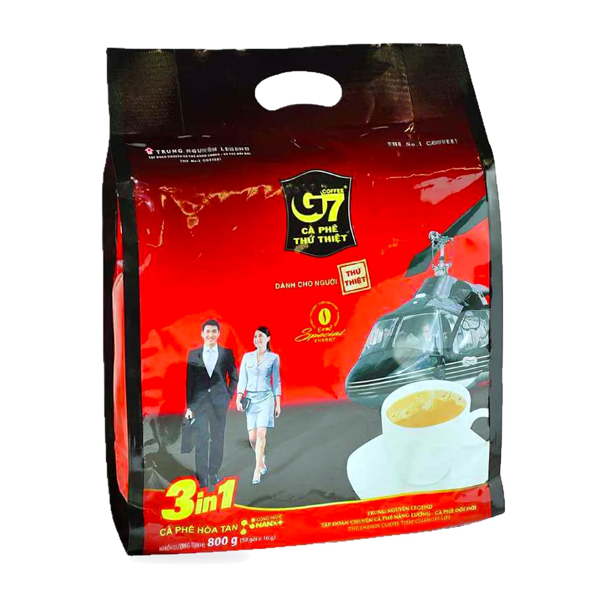 Cà phê hòa tan Trung Nguyên G7 3in1 bịch 50 gói, khối lượng 800 g