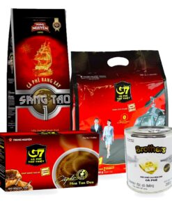 Cà phê Trung Nguyên Sáng Tạo 1, G7 3in1, G7 đen hòa tan và sữa đặc Brothers 390g