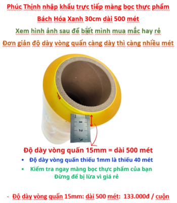 màng bọc bhx 30cm 500m chương trình chỉ dành cho BHX