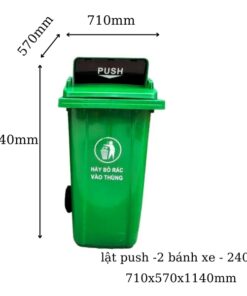 thùng rác nắp hở push 240l