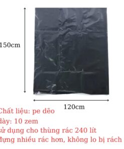 túi đựng rác đen 120 150cm