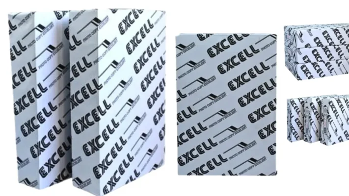 Bộ sưu tập đầy đủ giấy Excel các loại A3, A4, A5 chính hãng với bao bì tem xanh đặc trưng tại kho Phúc Thịnh.