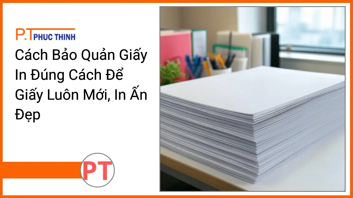 Chong giay in A4 trang sang va van phong pham PT Phuc Thinh tren ban lam viec hien dai voi anh sang sang