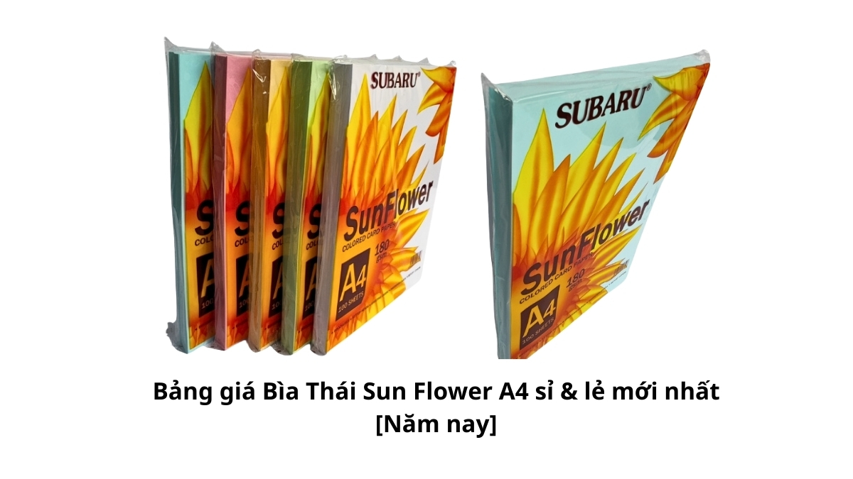 Chi tiết các mức chiết khấu theo số lượng được cập nhật trong bảng giá Bìa Thái Sun Flower A4 sỉ & lẻ mới nhất 2026 tại Phúc Thịnh.