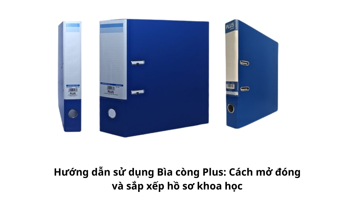 Người dùng thực hiện thao tác gạt thanh kẹp để mở khóa còng sắt bìa Plus nhẹ nhàng mà không làm kẹt tay.