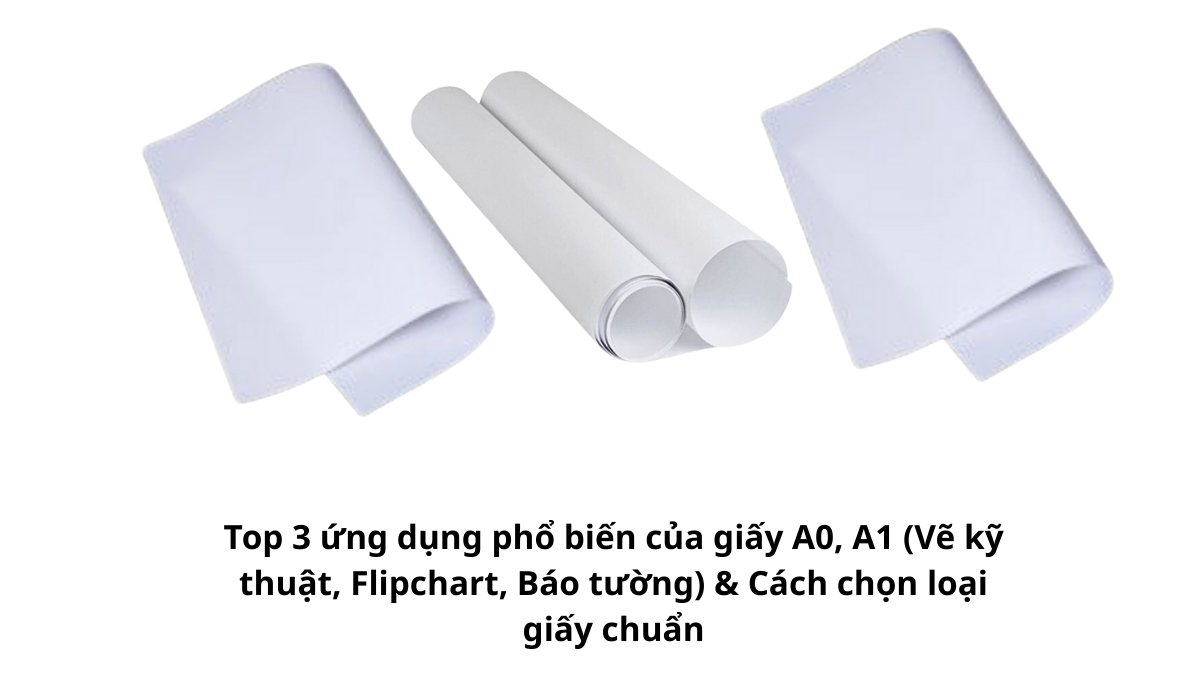 Xấp giấy A0, A1 được cắt sẵn dạng tờ phẳng phiu, tiện lợi cho nhân viên văn phòng sử dụng làm báo tường hoặc bảng biểu mà không cần cắt xén.
