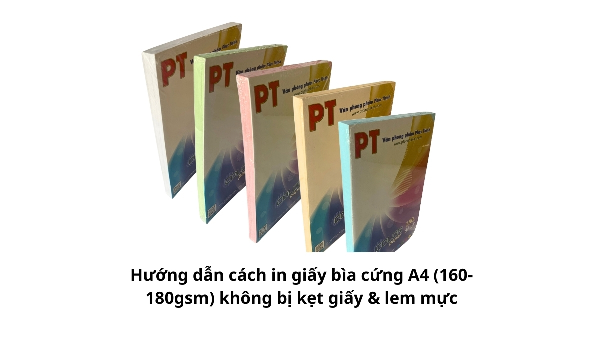 Bản in màu hoàn thiện sắc nét trên nền giấy bìa cứng A4 dày dặn, minh họa cho kết quả thành công sau khi áp dụng hướng dẫn in không kẹt giấy và lem mực.
