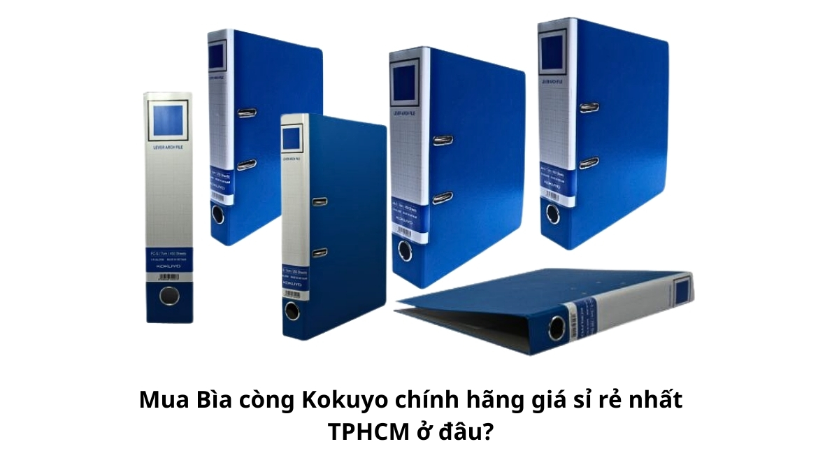 Các kiện hàng bìa còng Kokuyo nguyên đai nguyên kiện xếp chồng cao tại kho, là câu trả lời trực quan cho việc mua bìa còng Kokuyo chính hãng giá sỉ rẻ nhất TPHCM ở đâu.