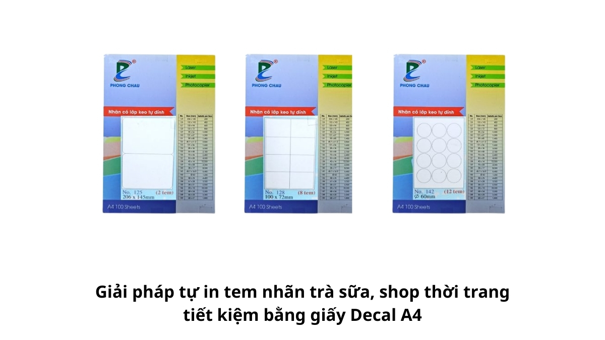 Những ly trà sữa được dán logo thương hiệu bắt mắt, minh họa cho giải pháp tự in tem nhãn trà sữa tiết kiệm chi phí tại nhà.