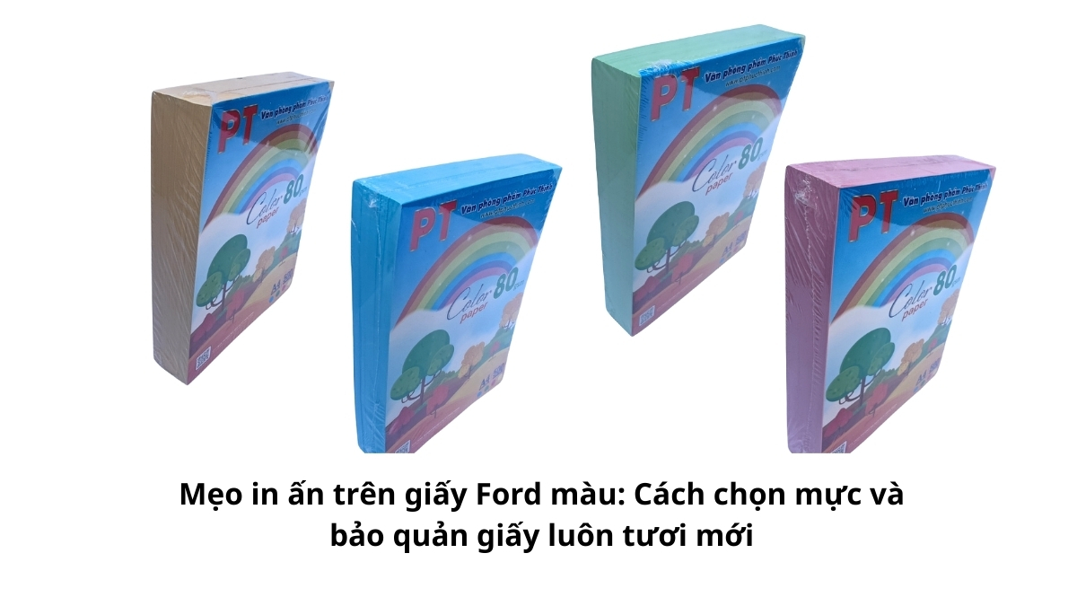 Một bản in thiết kế đồ họa rực rỡ được đặt trên nền giấy Ford màu, minh họa kết quả hoàn hảo khi áp dụng đúng các mẹo in ấn trên giấy Ford màu và cách chọn mực chuẩn.
