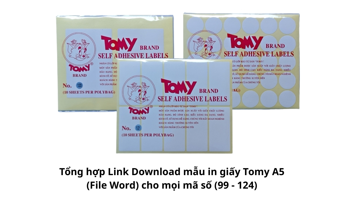 Trọn bộ Tổng hợp Link Download mẫu in giấy Tomy A5 (File Word) cho mọi mã số (99 - 124) được thiết kế sẵn lưới in.
