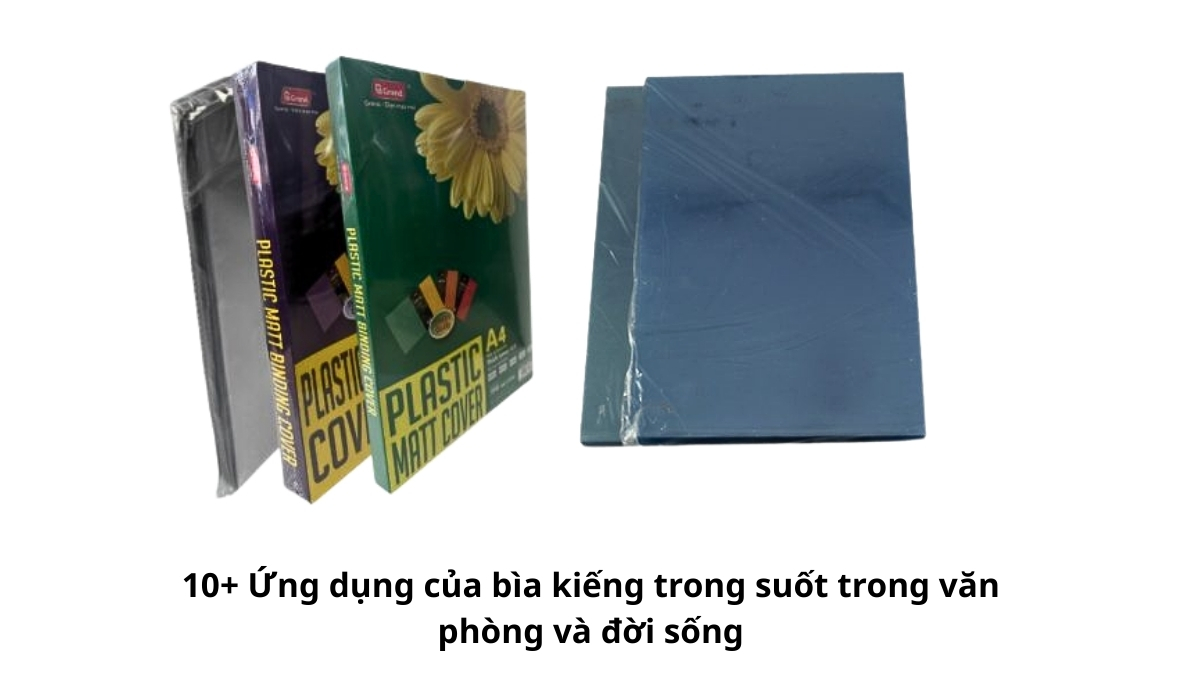 Sử dụng bìa kiếng trong suốt để đóng gáy lò xo cho tài liệu văn phòng giúp tăng độ bền và tính chuyên nghiệp.
