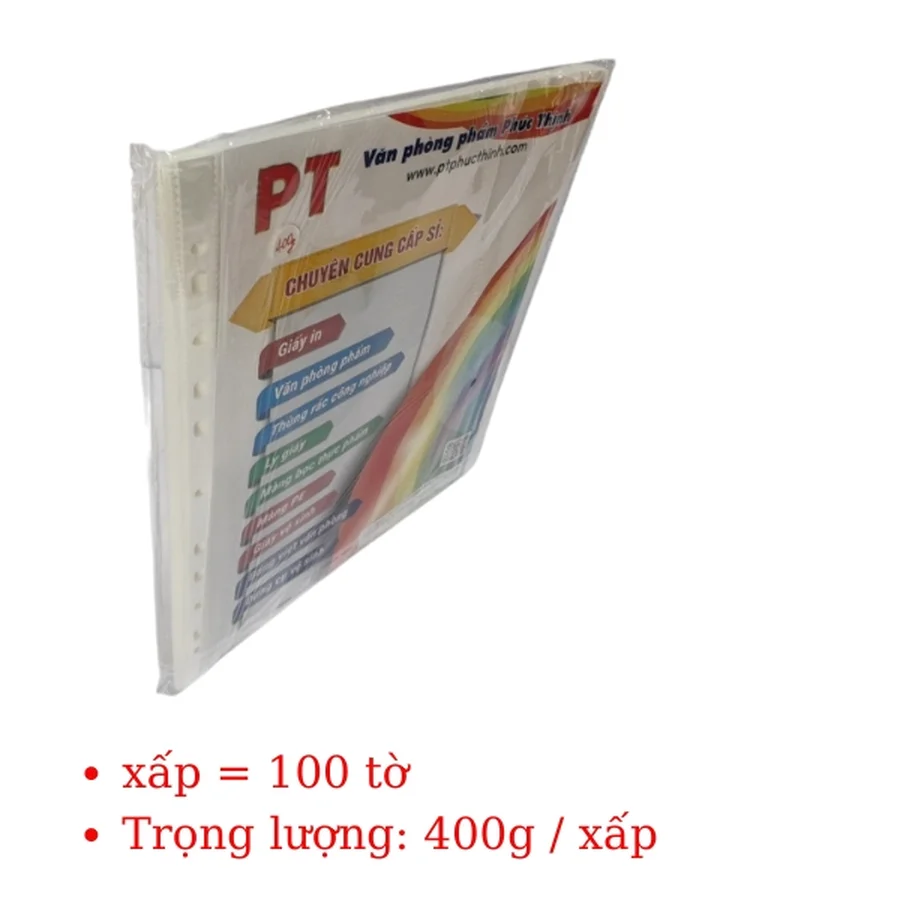 Xấp bìa lỗ VC định lượng 400g khổ A4 đóng gói xấp 100 tờ giá sỉ cho doanh nghiệp TP.HCM