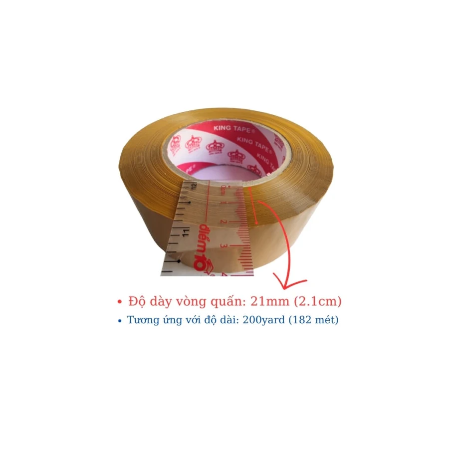 Băng keo đục màu nâu King Tape chuyên dụng đóng thùng carton dày dặn