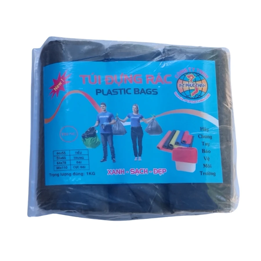 Cuộn túi đựng rác đen và các loại túi rác tự hủy sinh học dùng cho văn phòng