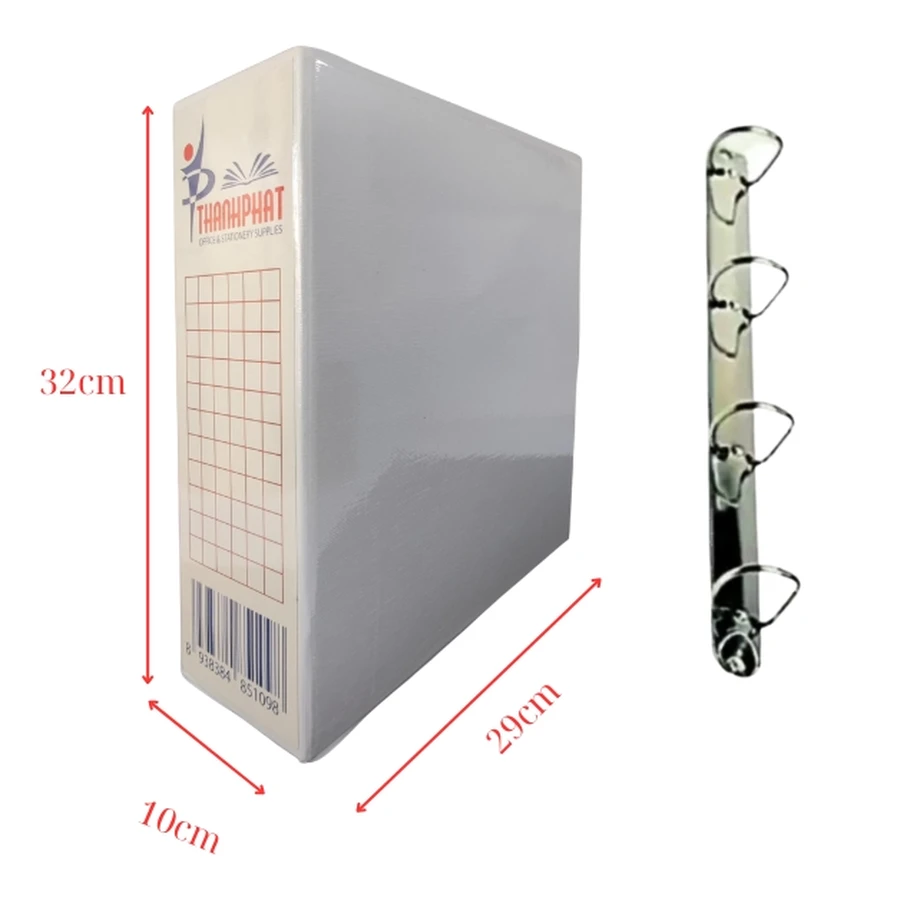 Bìa 4 còng kiếng màu trắng gáy 10cm sức chứa lớn chuyên dụng cho hồ sơ dự án cao cấp