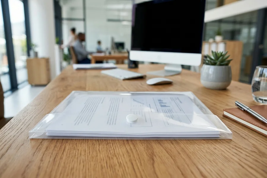 Túi bìa nút Myclear chất liệu nhựa PP trong suốt đựng tài liệu văn phòng