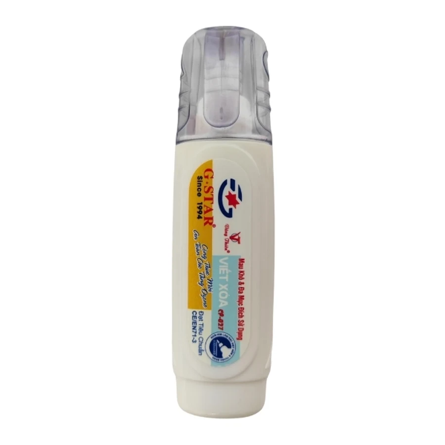 Cây bút xóa nước G-Star dung tích 12ml thân lọ nhựa dẻo bóp nhẹ
