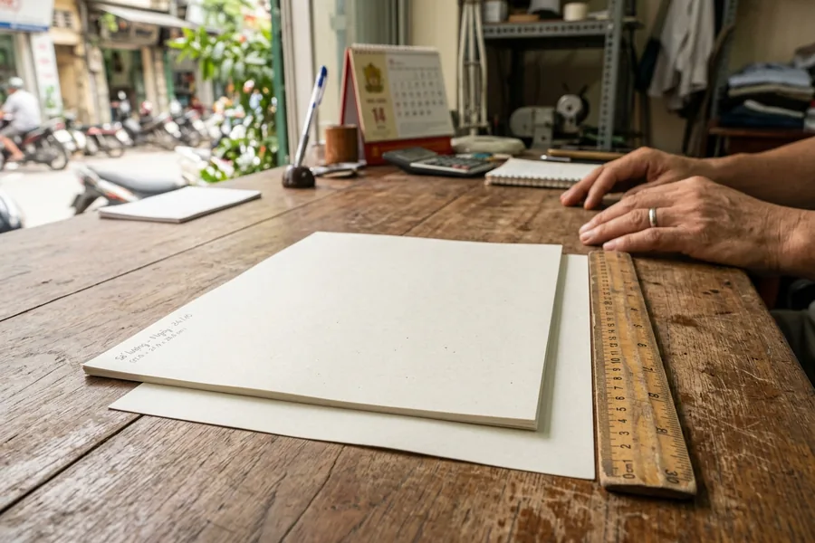 Hai khổ giấy Letter và A4 đặt chồng lên nhau, lệch nhau ở mép