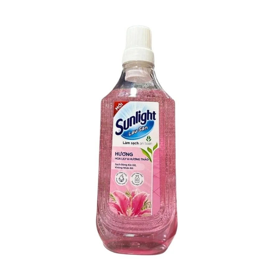 Chai nước lau sàn Sunlight 1kg hương hoa lily làm sạch sáng bóng sàn gạch và sàn gỗ