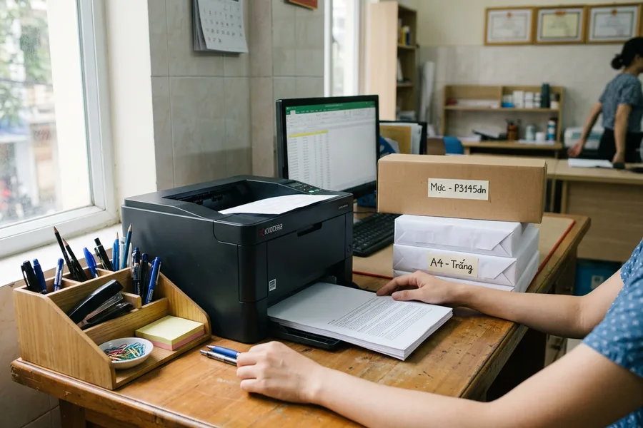 Trang bị đồng bộ thiết bị văn phòng và vật tư tiêu hao chính hãng trên bàn làm việc doanh nghiệp