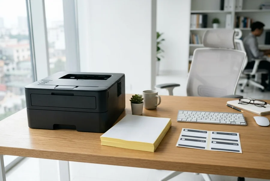 Giấy decal mã vạch A4 Phong Châu bế sẵn kích thước in tem nhãn dán bao bì văn phòng