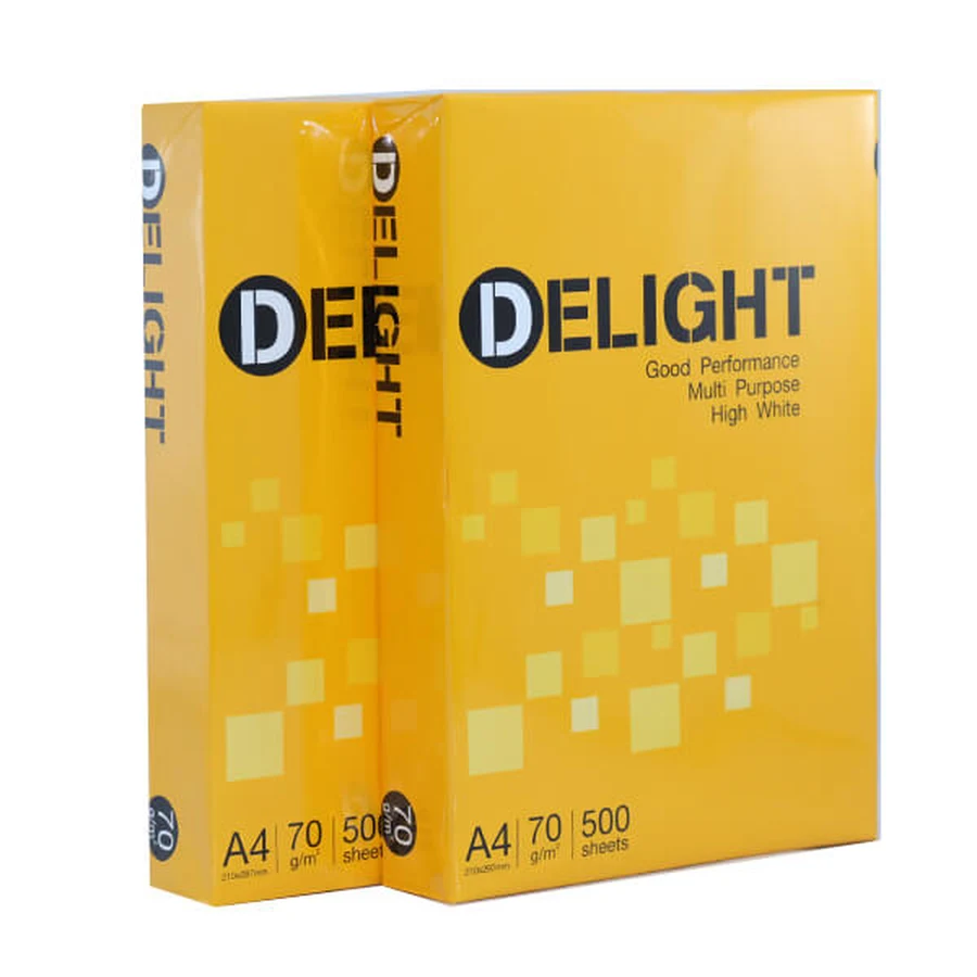Giấy in Delight khổ A4 định lượng 70gsm đóng gói nguyên ram 500 tờ chính hãng