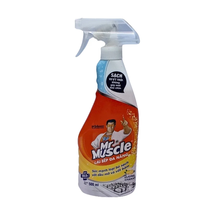 Chai nước lau bếp Mr Muscle 500ml tẩy sạch dầu mỡ trên bề mặt inox và kính