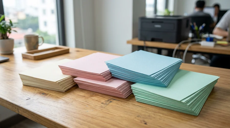 Các xấp giấy bìa Thái dày nhiều màu sắc pastel chuyên dùng đóng bìa hồ sơ tài liệu văn phòng