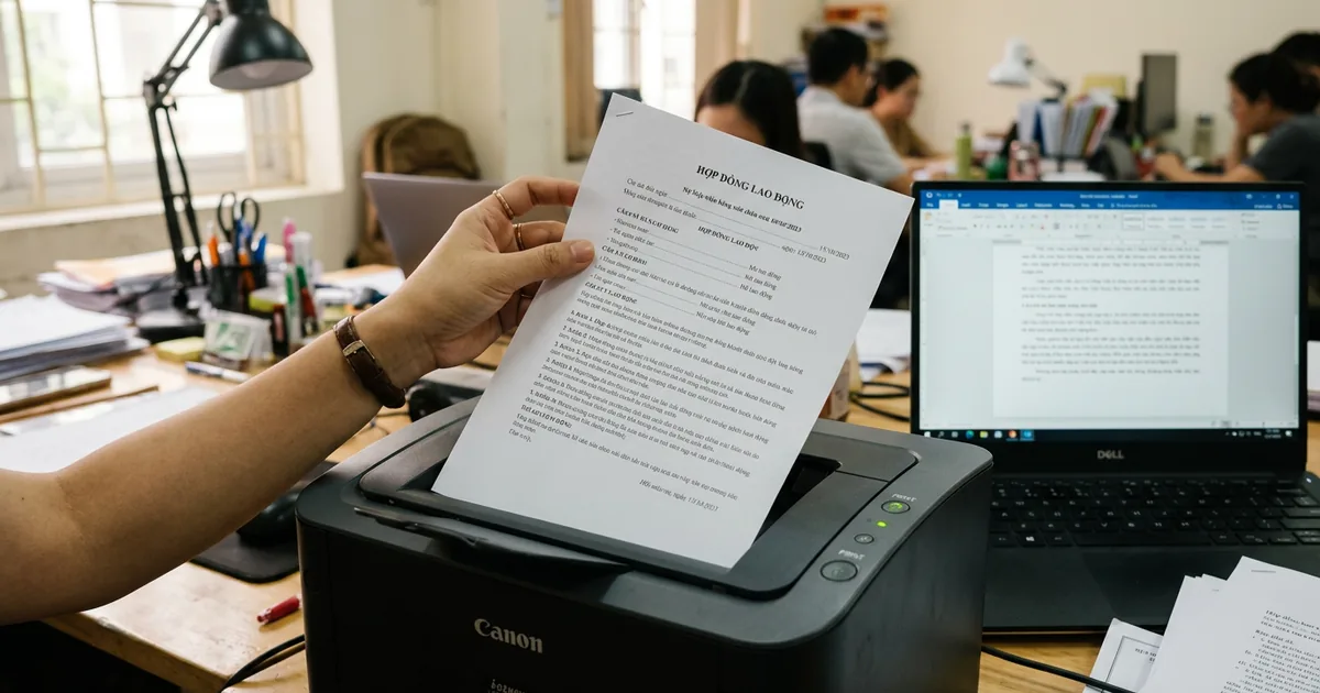Kiểm tra trang văn bản vừa in xem có bị mất chữ ở mép lề