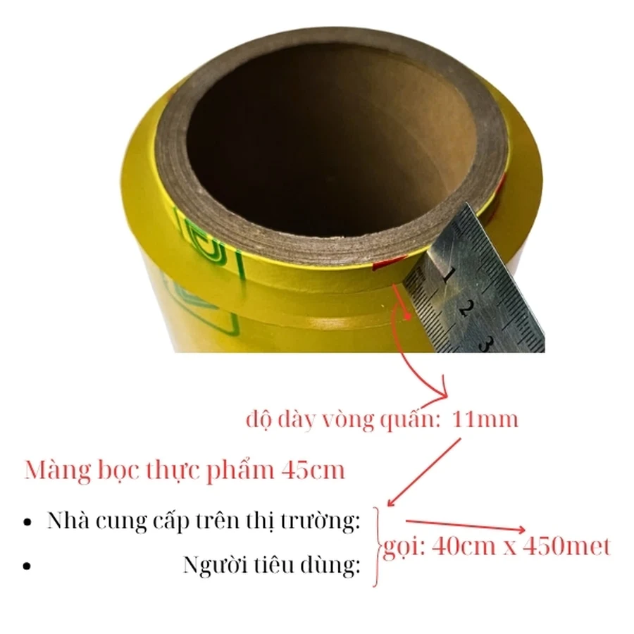 Cuộn màng bọc thực phẩm tiện dụng giúp bảo quản thức ăn sạch sẽ trong tủ lạnh căng tin văn phòng