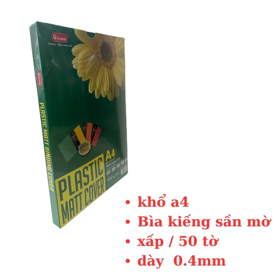 Tập bìa kiếng nhựa PVC trong suốt và sần mờ chuyên dụng cho máy đóng gáy lò xo