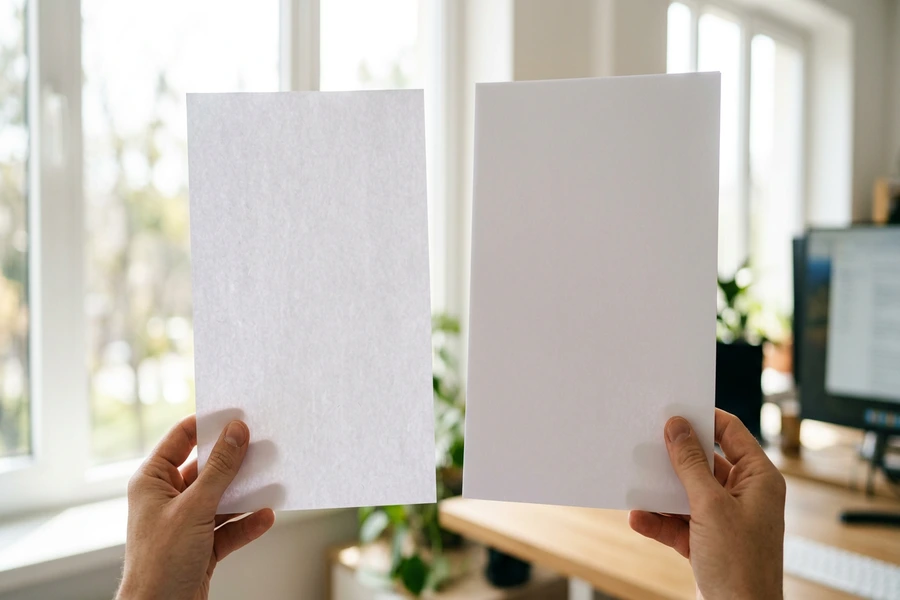 So sánh độ thấu quang của hai tờ giấy in A4 dưới ánh sáng tự nhiên