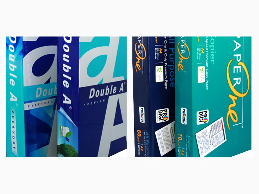 Cận cảnh bề mặt mép giấy Double A và Paper One