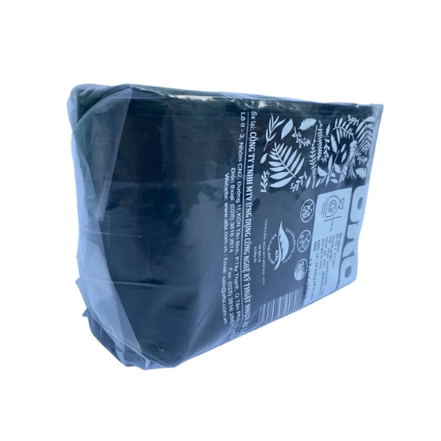 Một lốc túi đựng rác đen tự hủy Oxo bọc màng co trong suốt