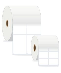 Giấy decal nhiệt cuộn 2 tem/hàng nhiều kích thước
