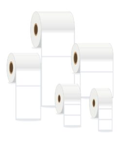 Giấy decal nhiệt cuộn 1 tem/hàng nhiều kích thước